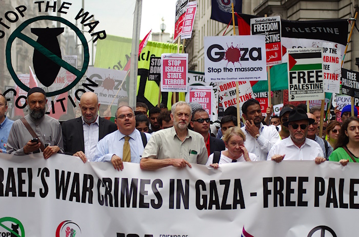 Corbyn och Gaza demonstrationer